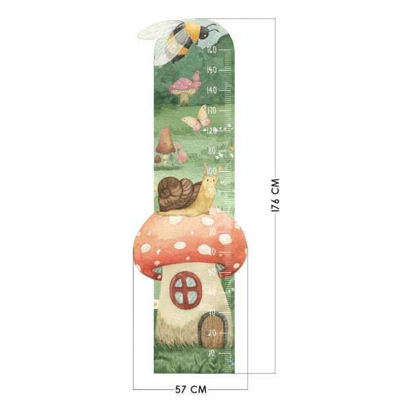 Messlatte Wandsticker Fliegenpilz