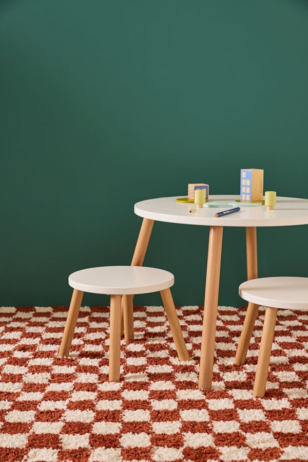 Kids Concept Kindertisch + 2 Hocker weiß