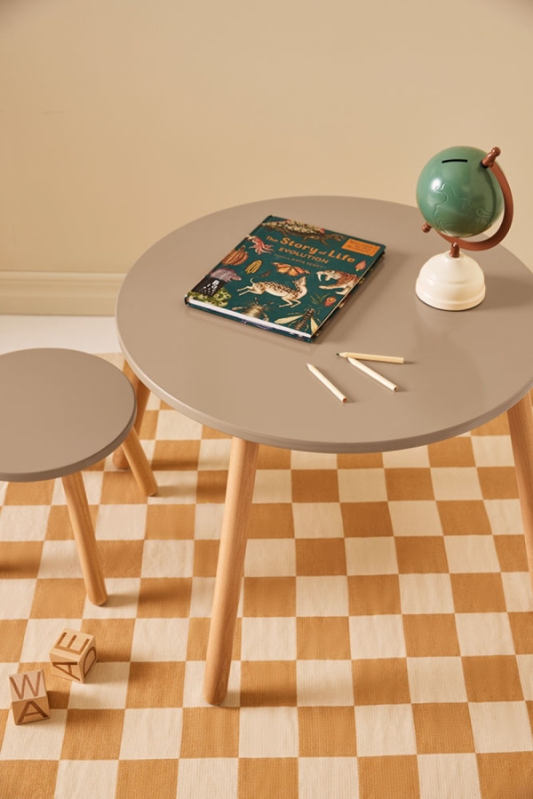 Kids Concept Kindertisch + 2 Hocker hellbraun