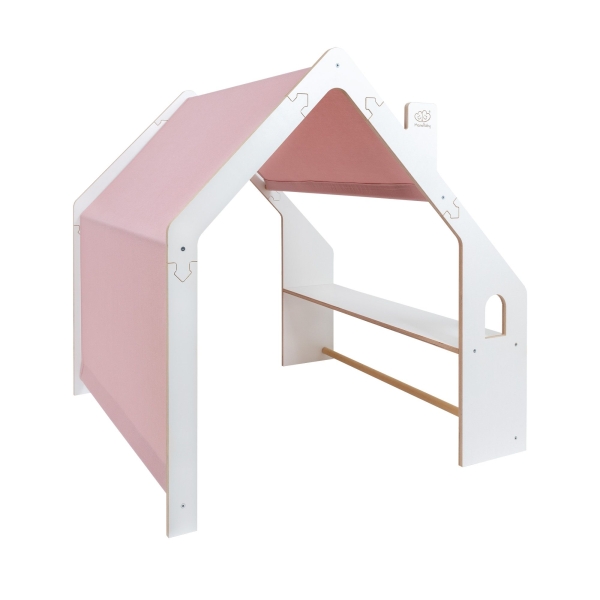 Meowbaby Holz Spielhaus weiß-rosa