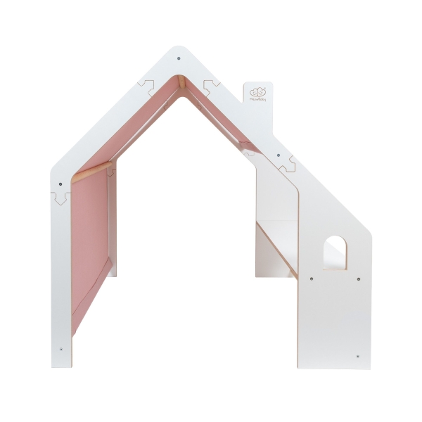 Meowbaby Holz Spielhaus weiß-rosa