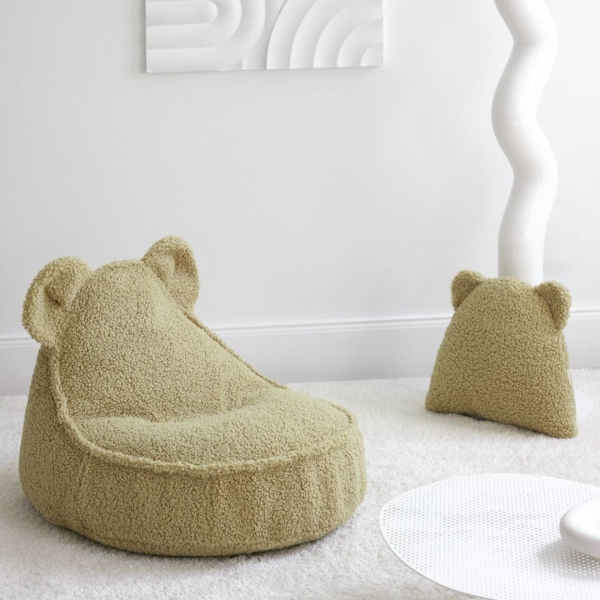 Wigiwama Sitzsack Bär Boucle Teddy Matcha