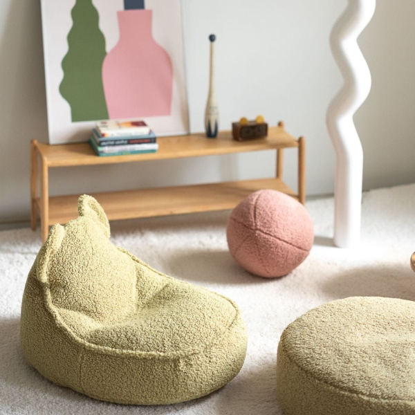 Wigiwama Sitzsack Bär Boucle Teddy Matcha