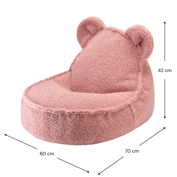 Wigiwama Sitzsack Bär Boucle Teddy Guava rosa