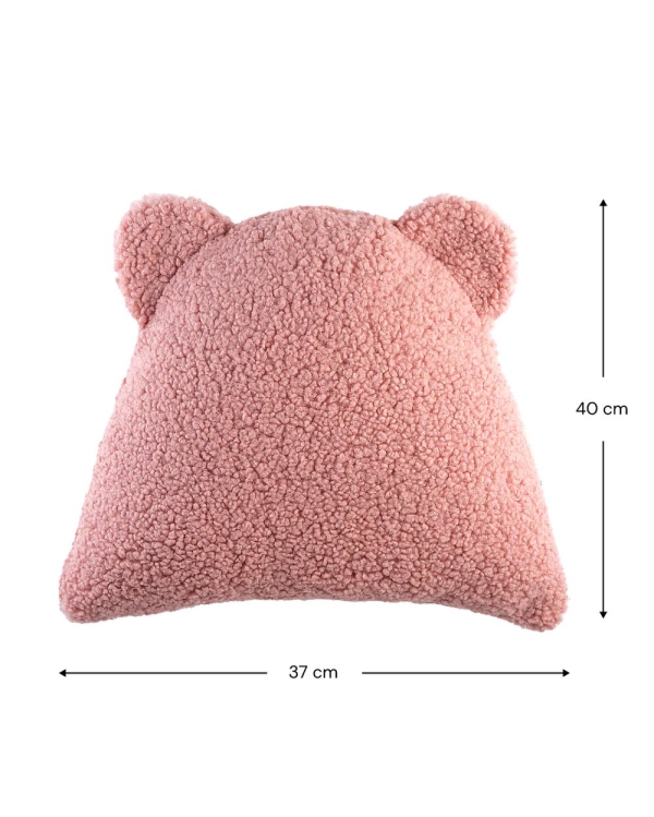 Wigiwama Boucle Teddy Bär Kissen Guava rosa