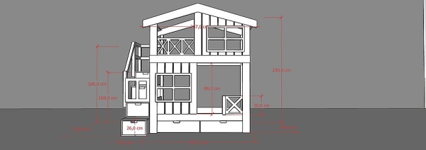 Hochbett Haus Leni mit Treppe