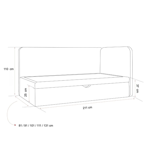 Polsterbett Everest mit Bettkasten
