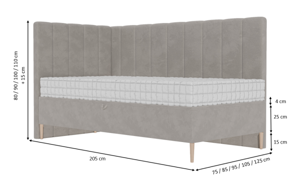 Polsterbett Dyzio mit Bettkasten