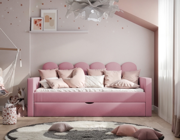 Ausziehbares Polsterbett Alia I mit Bettkasten