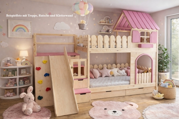 Hochbett Haus mit Stauraum