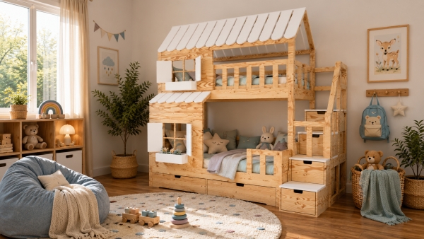 Hochbett Hausbett Olaf 90/120 cm