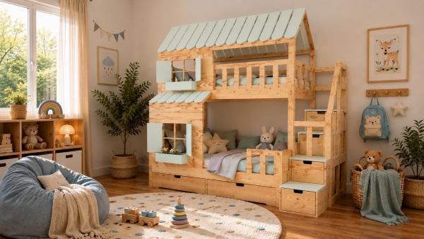 Hochbett Hausbett Olaf 90/120 cm