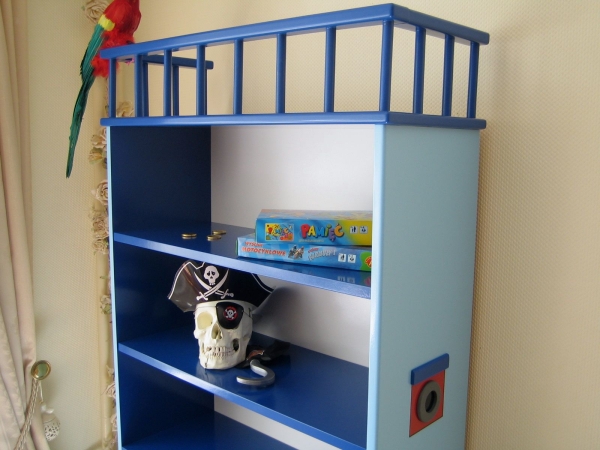 Bücherregal Pirat blau