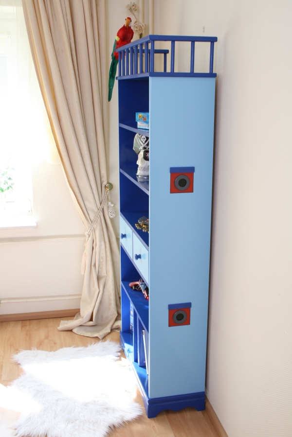 Bücherregal Pirat blau