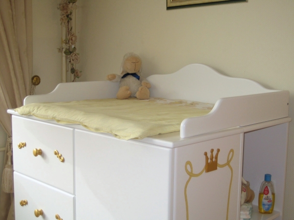 Wickelkommode Prinzessin weiß