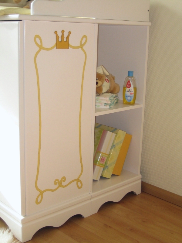 Wickelkommode Prinzessin weiß