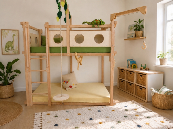 Hochbett mit Spielbett