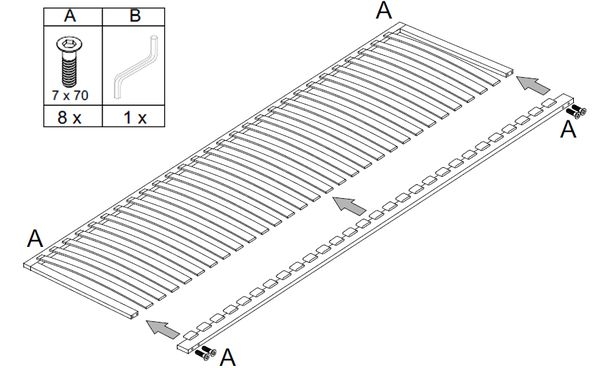 Lattenrost 70x140, 70x160 cm