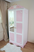 Kleiderschrank rosa-weiß Kutsche 2 T