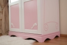 Kleiderschrank rosa-weiß Kutsche 2 T