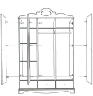 Kleiderschrank weiß Kristallserie 2