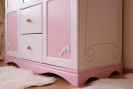 Kleiderschrank rosa-weiß Kutsche 3 T
