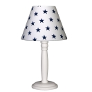 Nachttischlampe Sterne dunkelblau/weiß