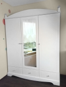 Kleiderschrank 3 trg. weiß Kristallserie 3