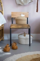 Kinderstuhl 2er Set Holz Metall schwarz