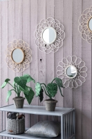 Rattan Wandspiegel Sunny weiß