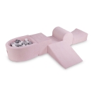 Schaumstoffbausteine rosa mit Mini-Bällebad
