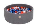 Bällebad dunkelgrau rund inkl. 200 Bälle