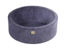 Bällebad Velvet blau-grau rund inkl. 200 Bälle