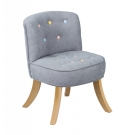 Samt Kindersessel Candy grau