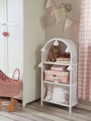 Standregal Rattan weiß