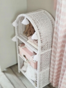 Standregal Rattan weiß