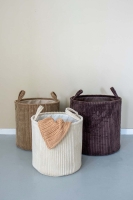 Kidsdepot Aufbewahrungskörbe Ebby 3er Set dunkelbraun Cord