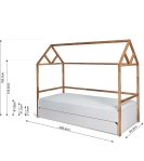 Hausbett Lotta 90x200cm natur-weiß inkl. Schublade
