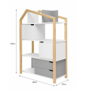 Standregal Manhattan Phoebe grau-weiß