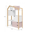 Standregal Manhattan Phoebe rosa-weiß