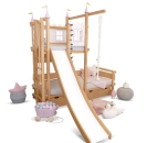 Dachschrägenbett mit Rutsche