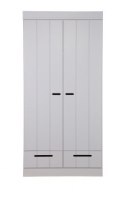 WOOOD Schrank Connect betongrau 2 türig mit Schubladen