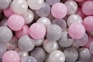 Zusatzbälle / Bällebad rosa-grau-transparent-perlweiß