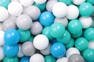 Zusatzbälle / Bällebad grau-türkis-blau-weiß