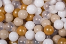 Zusatzbälle / Bällebad gold-beige-weiß-transparent