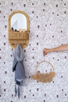 Wanddeko Blumenkranz Lux beige