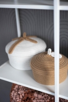 Kidsdepot Aufbewahrungskörbe Bowie mit Deckel natur-beige