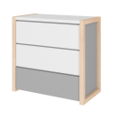 Kommode Pinette weiß-grau-natur