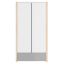 Schrank Pinette 2-türig weiß-grau-natur