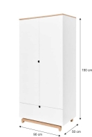 Schrank Nomi 2-türig weiß-natur